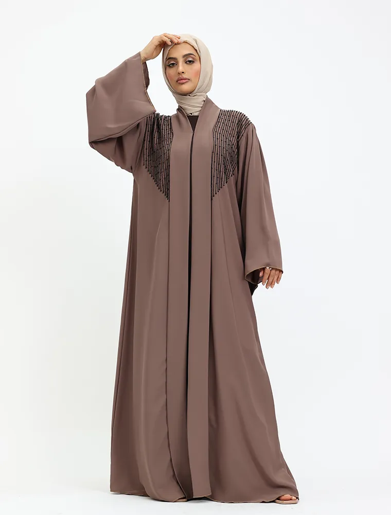 Mocha Aina Open Abaya
